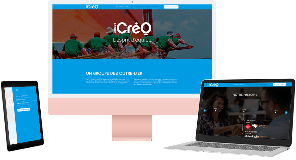 Groupe SCR - création de site internet du Groupe Créo
